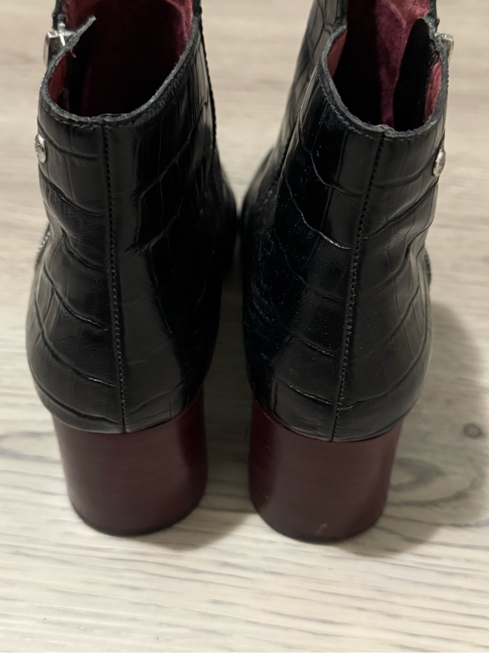 Pikolinos Womens Ankle Boots EU 39 US 8.5 Croc Embossed Leather Block Heel - Picture 7 of 9